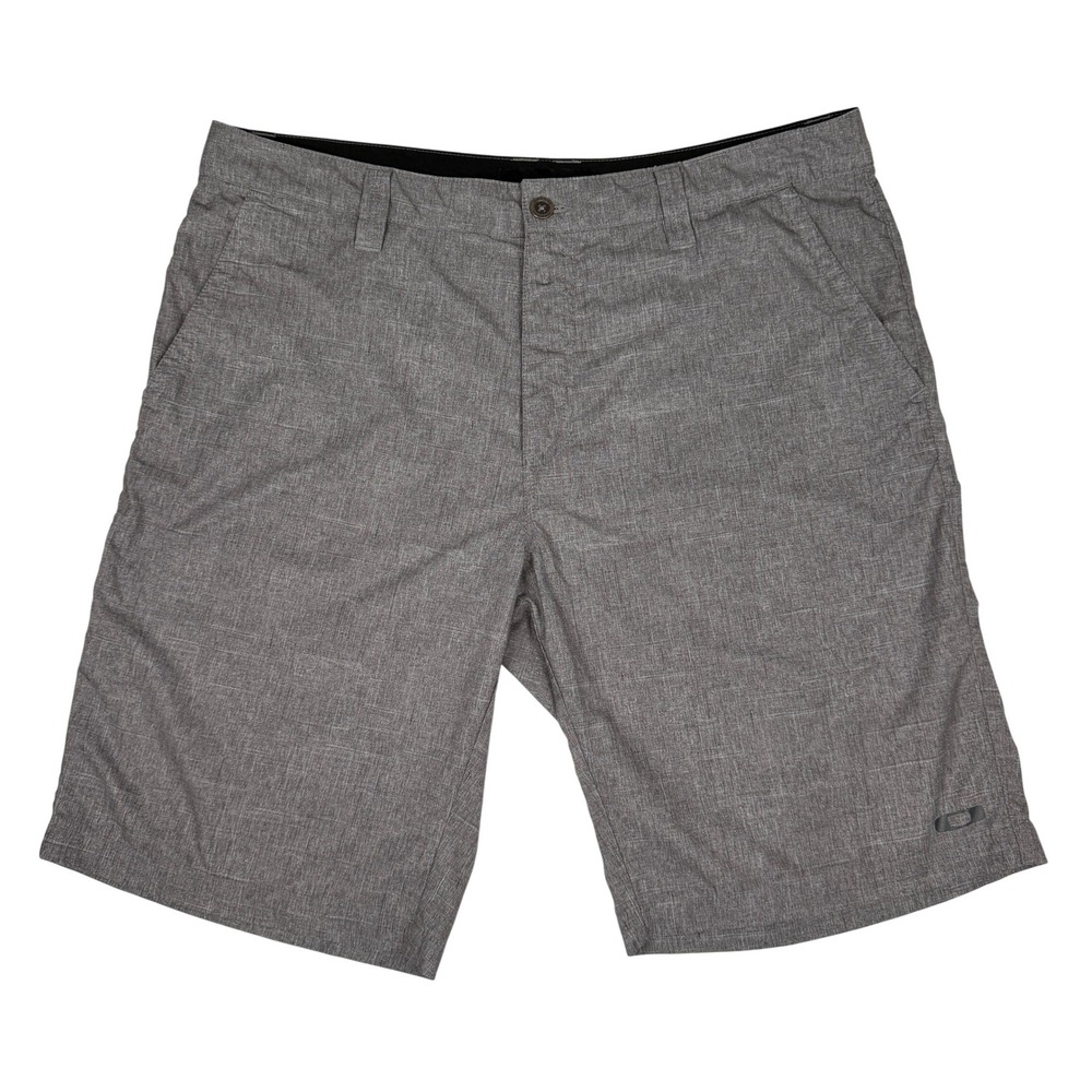 Oakley Shorts Mens 40 Gray Heather Stretch Flat Front Golf Casual Activewear